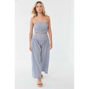 UO Striped Strapless Cutout Wide Leg Jumpsuit